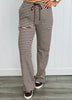 Chocolate Striped Drawstring Pants (Reg.)