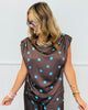 Polka Dot Cowl Mock Neck Sleeveless Top (Reg.) - 4 Colors