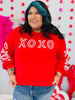 Red Crystal XOXO Long Sleeve Top (Reg.)