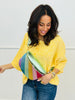 Yellow Boxy Knit Short Sleeved Cardigan (Reg.)