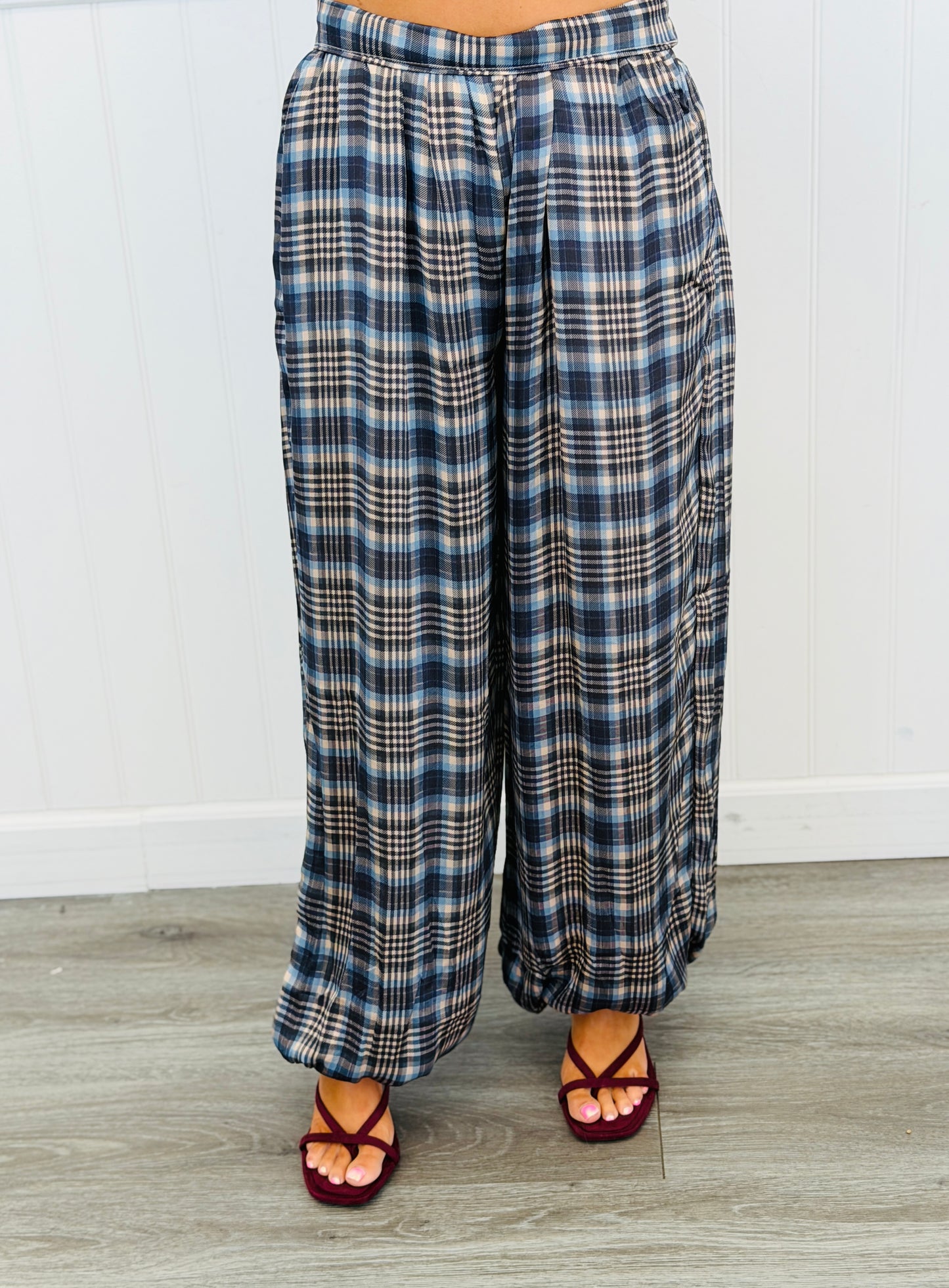 Flowy Plaid Elastic Cuffs Pants (Reg.) - 3 Colors