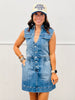 Denim Side Belted Mini Dress (Reg.)