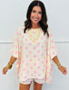 Ecru/Pink Polka Dot Lounge Set (Reg. & Plus)