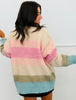 POL Oatmeal Multi Stripe Mohair Sweater Cardigan (Reg.)
