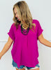 Pullover Back Pleat Collared Blouse (Reg.) - 5 Colors