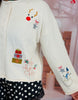 Ivory Embroidered Holiday Button Down Cardigan (Reg.)