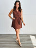 Sleeveless Collard Wrap Waist Mini Dress (Reg.)