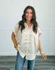 Metallic Pearl Boxy Button Shirt (Reg)