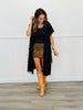Black Lace Tiered Open Front Cardigan (Reg.)