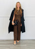Scallop Striped Knit Button Down Vest (Reg.)