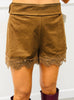 High Waist Lace Trim Shorts (Reg.) - 2 Colors
