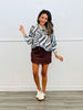 Zebra Print Knit Sweater (OS)