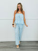 Light Blue Stripe Seashell Flare Tank (Reg.)