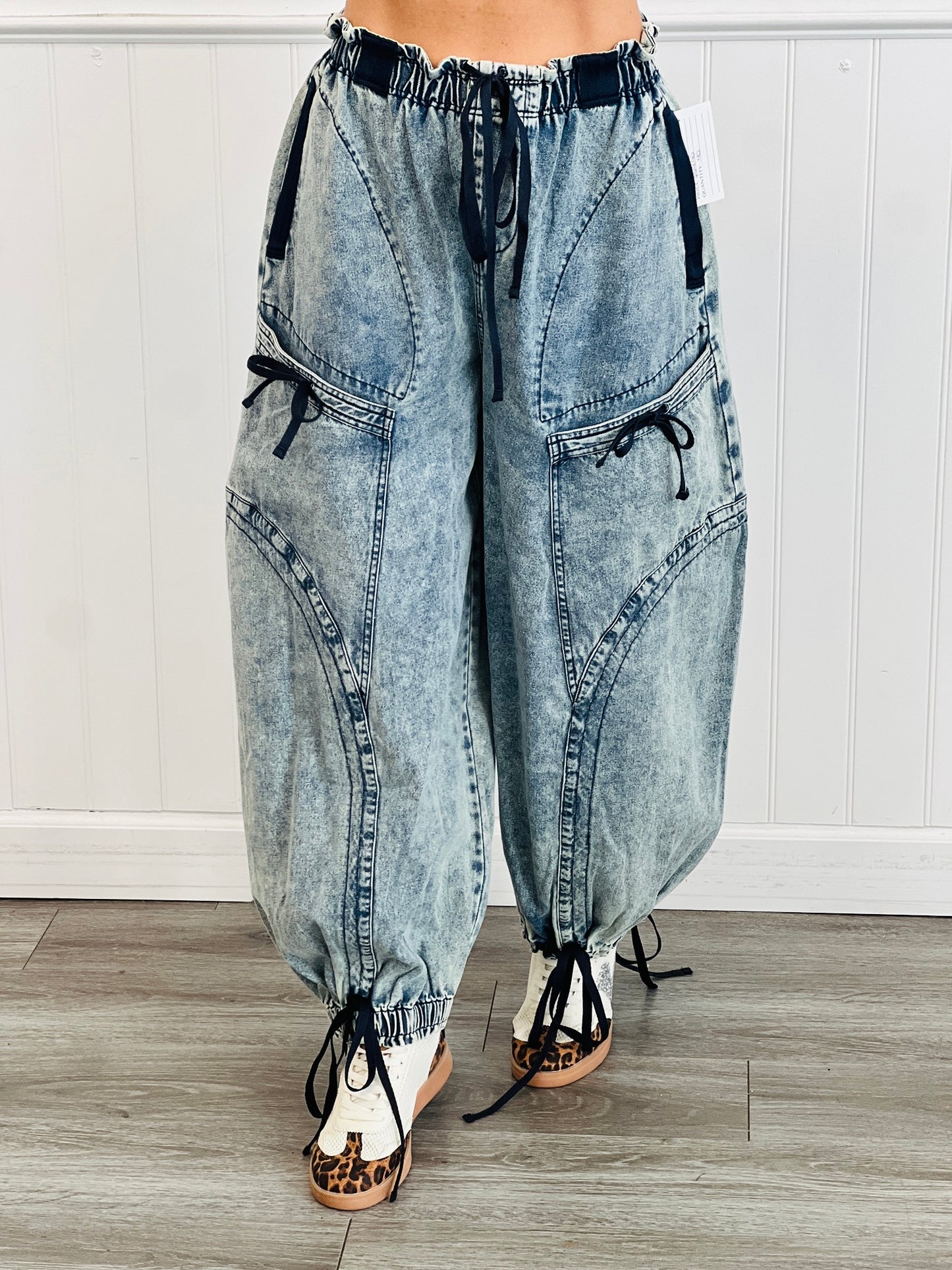 Denim Cargo Parachute Pants (Reg.)