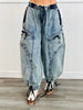 Denim Cargo Parachute Pants (Reg.)