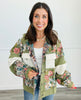 POL Olive/Cream Vintage Floral Jacquard Jacket (Reg)