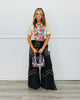 Washed Black Leopard Contrast Pants (Reg & Plus)