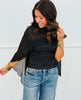 Black Sleeveless Halter Cape Top (Reg.)
