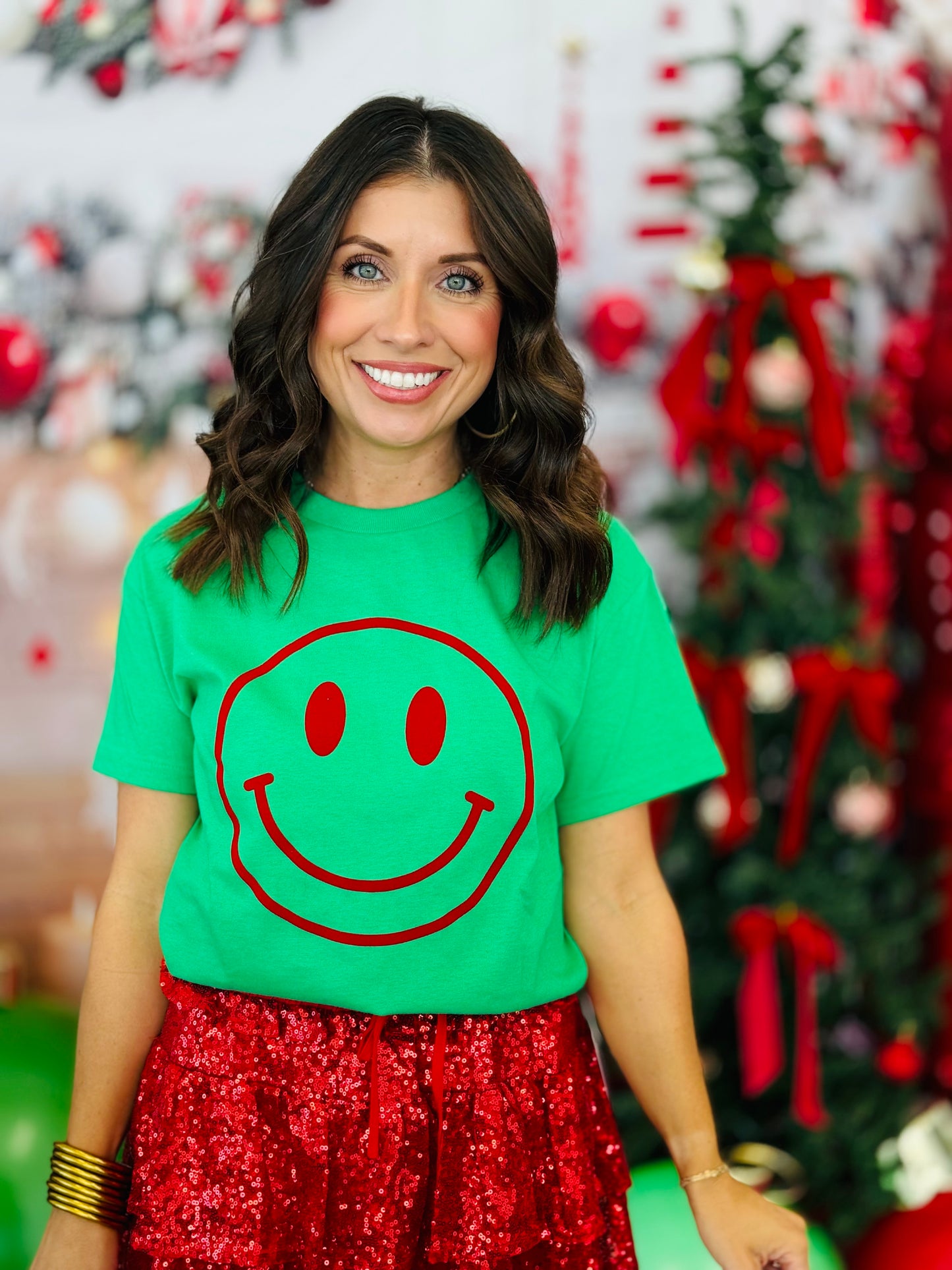 Happy Face Graphic Tee (Reg. and Plus) - 2 Colors