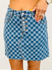 Becca Checkered Denim Skirt (Reg. & Plus)
