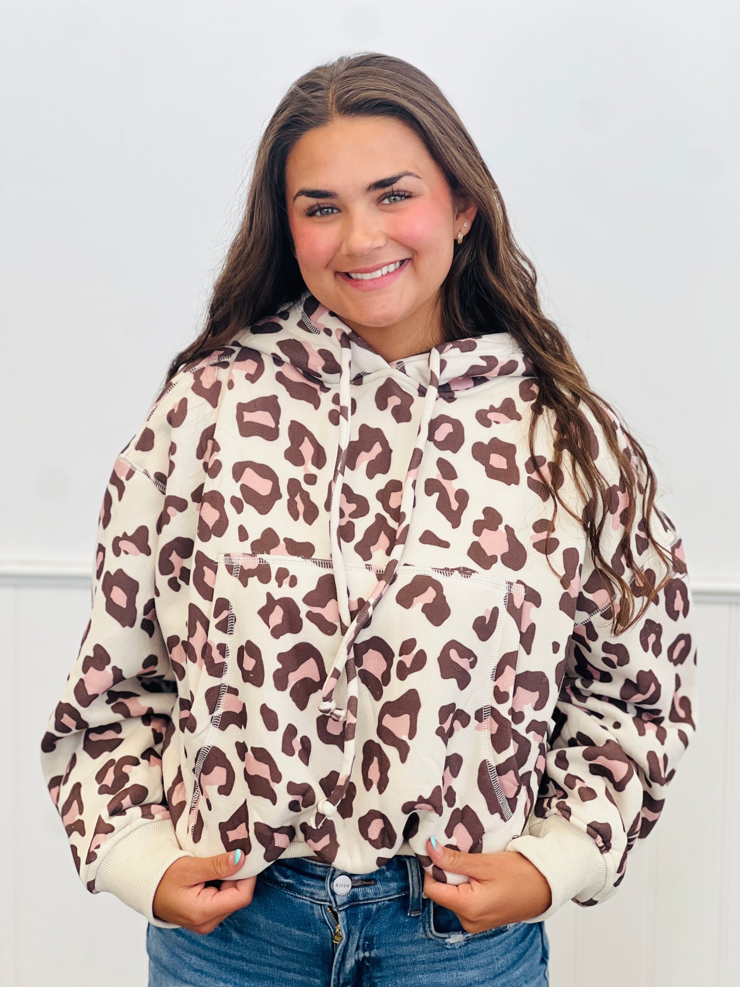 Taupe Leopard Fleece Terry Sweatshirt (Reg.)