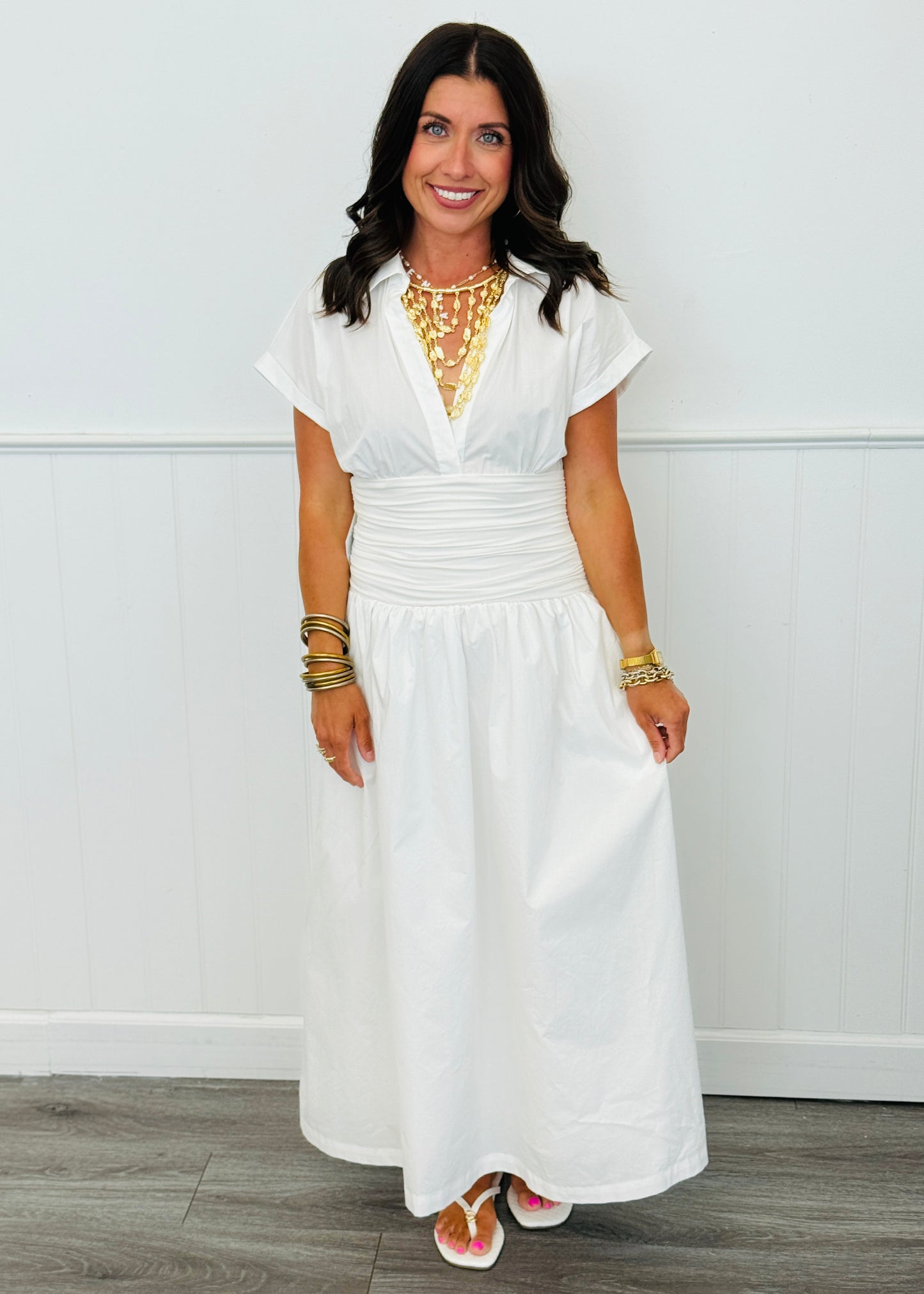 White Cressida Midi Dress (Reg.)