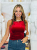 Velvet Back Tie Sleeveless Top (Reg.)-4 Colors