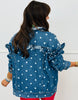 Medium Denim Polka Dot Ruffled Jacket (Reg.)
