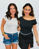 Polka Dot Raw Hem Top (Reg & Plus)-2 Colors