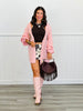 Pink Horse Print Open Sweater Cardigan (Reg.)