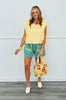 Striped Shoulder Pad Top (Reg & Plus)- 2 Colors