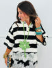 Striped Polo Lace Hem Top (Reg. )