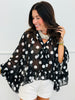 Polka Dot Ruffled Chiffon Blouse (Reg & Plus) - 2 Colors