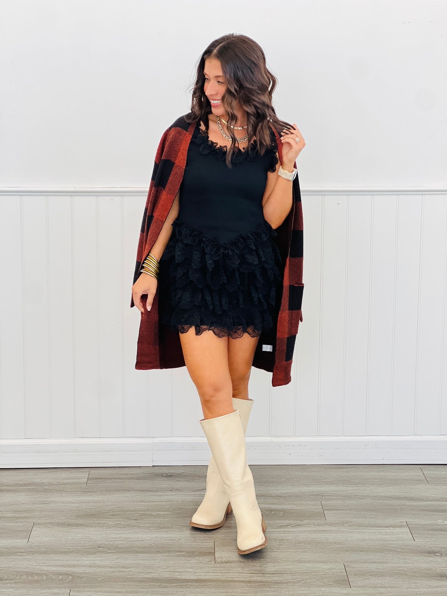 Longline Jacquard Sweater Cardigan (Reg.)-2 Colors