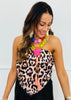 Satin Leopard Print Bandana Tube Top (Reg.)
