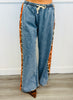 Camo Side Stripe Denim  Pants (Reg & Plus)