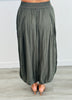 Moss Green Striped Balloon Pants (Reg & Plus)
