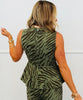 Olive Zebra Print Sleeveless Top (Reg.)