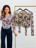 Crew Neck Floral Patchwork Mesh Top (Reg.)-3 Colors