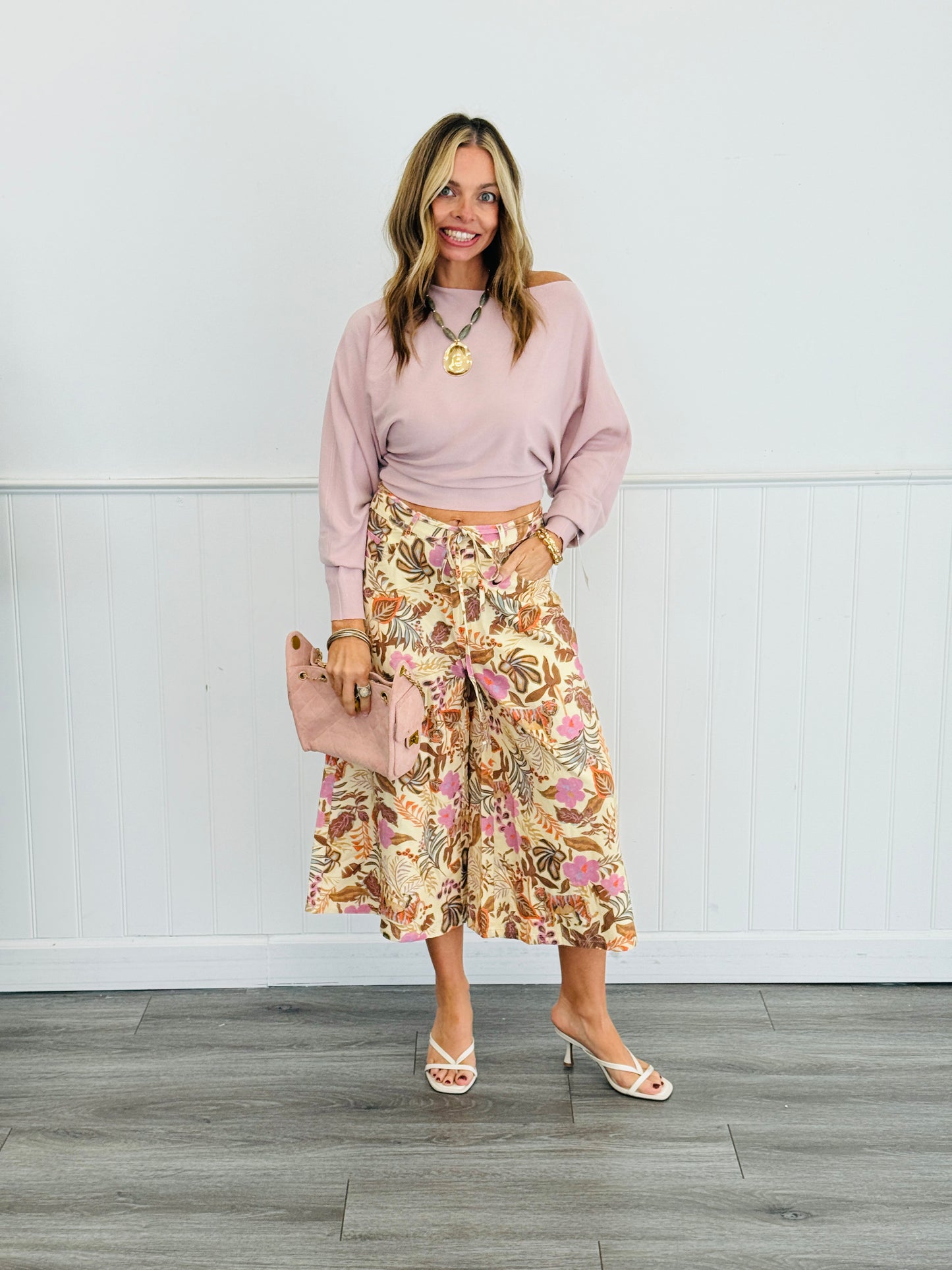 Baby Pink Cashmere Pullover Sweater Top (Reg.)