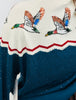 Queen Of Sparkles Blue & Ivory Colorblock Duck Rhinestone Cardigan (Reg. and Plus)