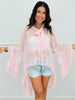 Sheer Mesh Ruffle High Low Blouse (Reg.)- 3 Colors
