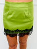 Green Satin Halter & Mini Skirt Set (Reg.)