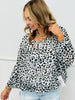 White/Black Spotted Batwing Blouse (One Size)