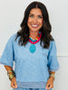 Blue Contrast Trim Tee & Shorts Set (Reg.)
