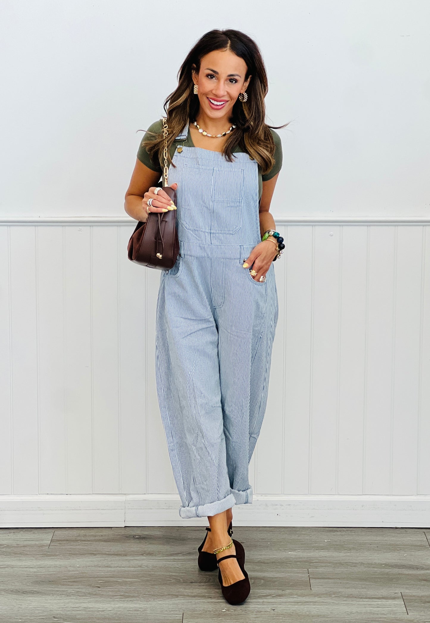 Light Blue Pinstriped Overalls (Reg & Plus)