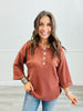 Andree Waffle Knit 3/4 Sleeve Top (Reg. and Plus) - 9 Colors