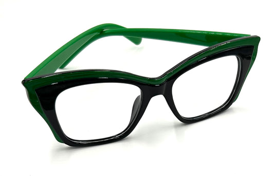 Black & Green Trim Fashion Glasses