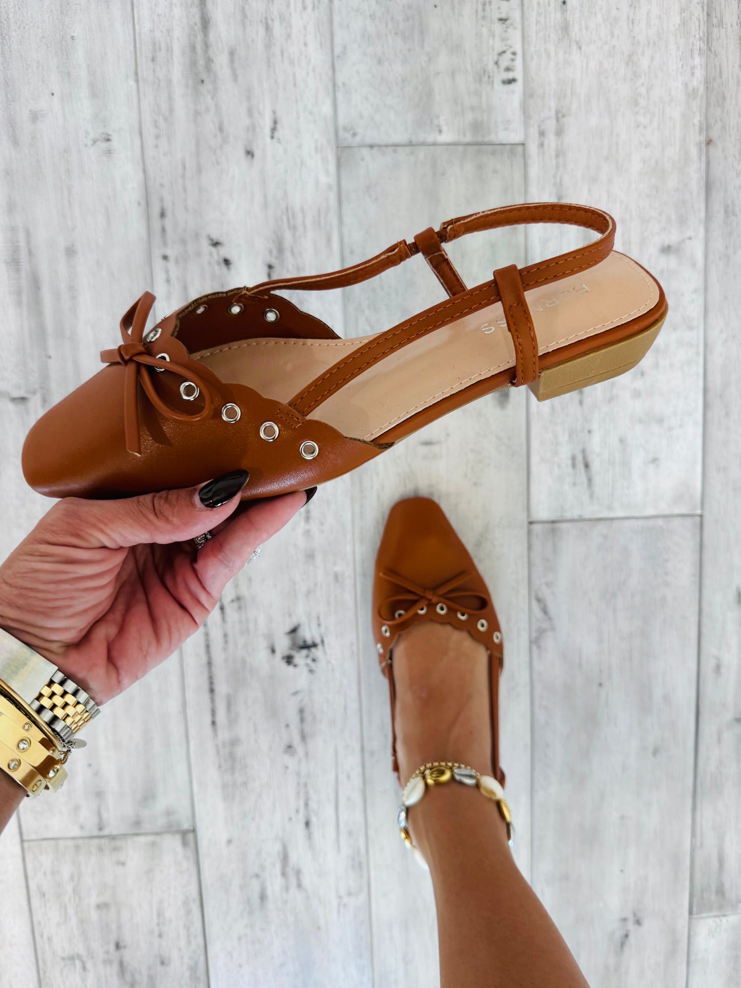 Camel Demure Darling Flats