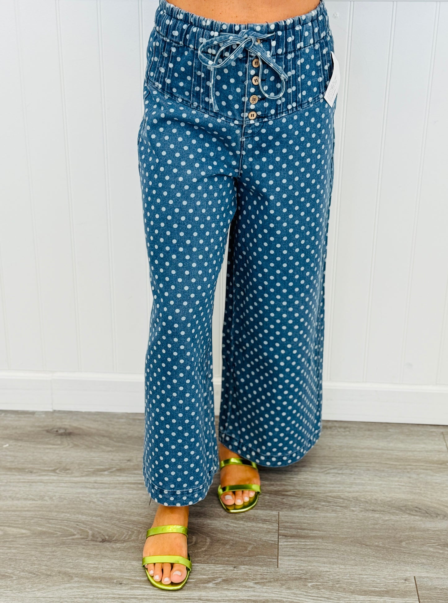 Drawstring Polka Dot Gaucho Pants (Reg.) - 2 Colors